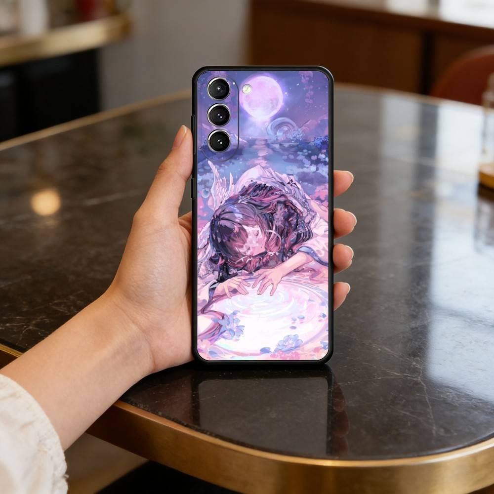 Чехол для телефона G-Genshin columbina Для Samsung S25,24,23,22,30,21,10,9,Ultra,Plus,Lite,FE,4,5 G Мягкий Черный Чехол