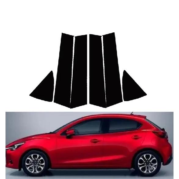 6PCS Polished Pillar Posts for Mazda Demio 2014 2015 2016 2017 2018 for Toyota Yaris R 2016- Door Window Trim Stickers