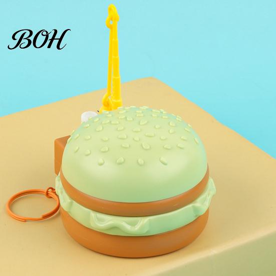 Interactive Fishing Games Hamburger Magnetic Toy Keychain, Rotatable Board Game Lightweight with Keyring, Backpack Handbag Schoolbag Charm Keychain