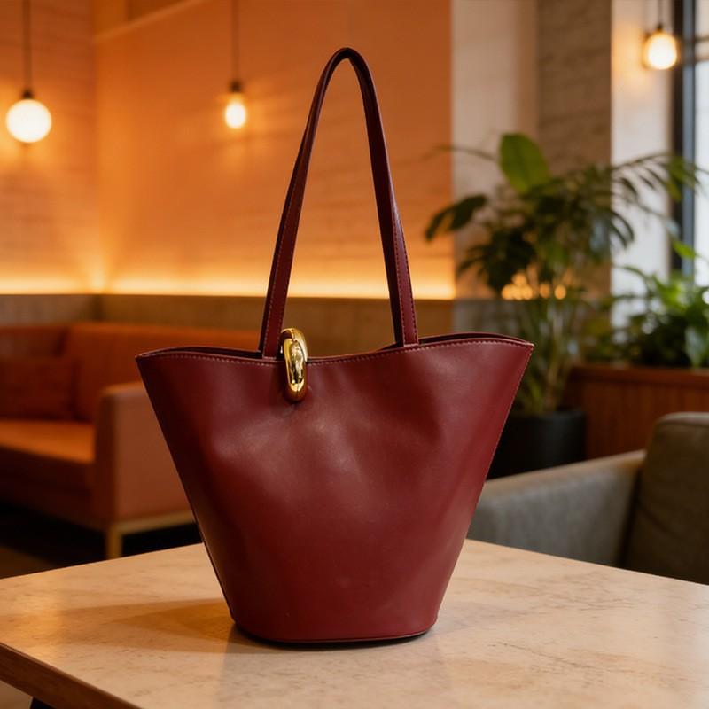 Jac Women's Bag Quemus Asymmetrical Leather Bucket Vegetable Basket Diagonal Handle Lafite Single Shoulder