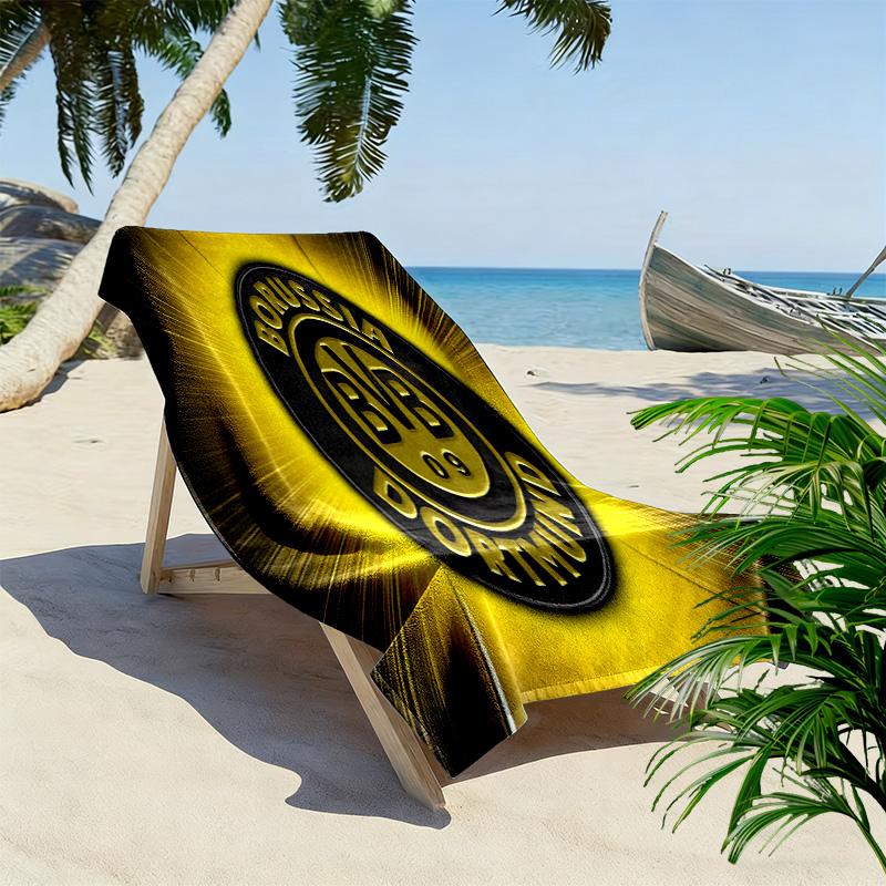 Golden Emblem Radiance beach towel Beach towel for vacation photos beach Outdoor pool towel swim Absorbent bath towel Outdoor picnic beach mat