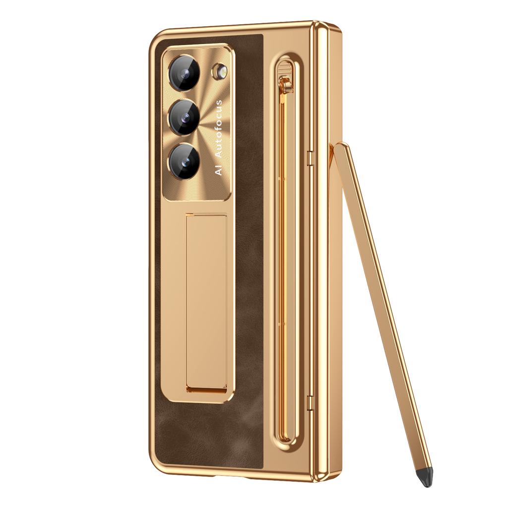 Чехол для Samsung Galaxy Z Fold 7 6 5 с сенсорным пером, ударопрочная магнитная подставка-кикстенд Hinge Armor, 360 полная защита, складная крышка