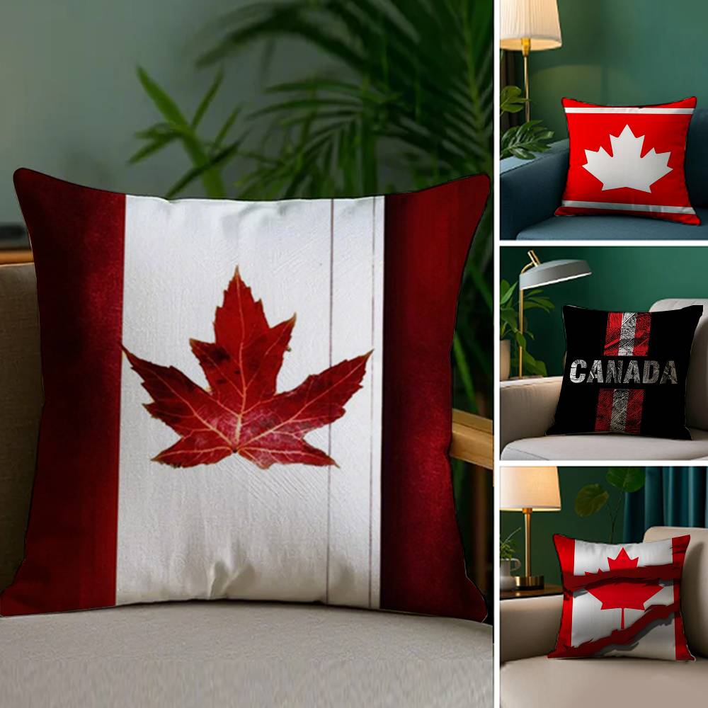 Canada Canadian Flag CA Leaf Pillow Case Plush Fabric Soft Double Sided Print Home Sofa High Quality Cushion Cover Throw