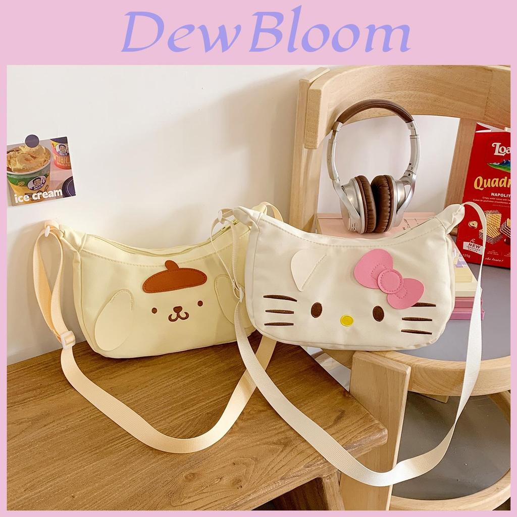 Hello Kitty Animal Pattern Single Shoulder Bag Made Of Nylon Lightweight For Teens