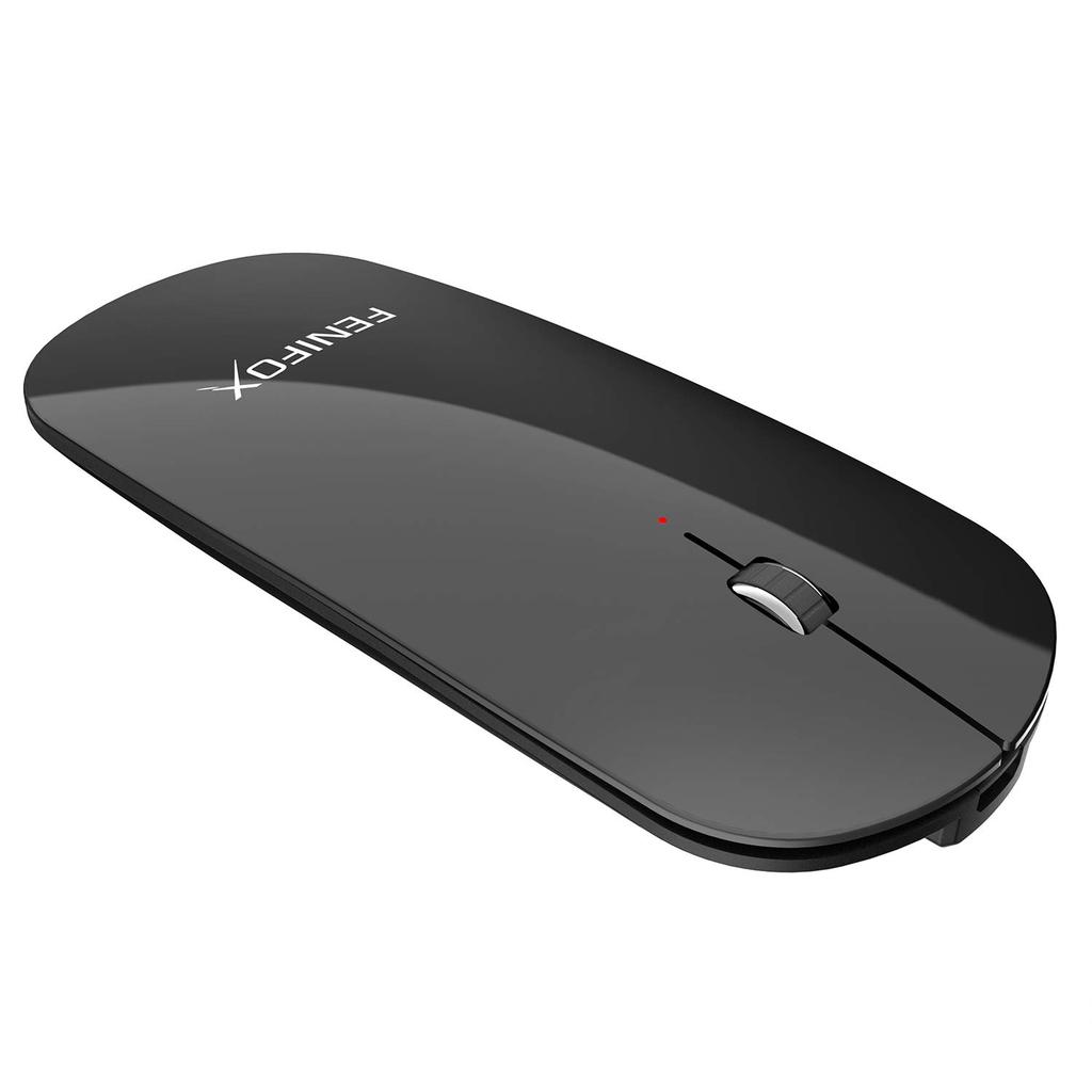 FENIFOX Bluetooth Mini Wireless for and Macs Black Mouse, Rechargeable, Small, Slim, Mouse, Quiet, Laptops, Computers, PCs, -