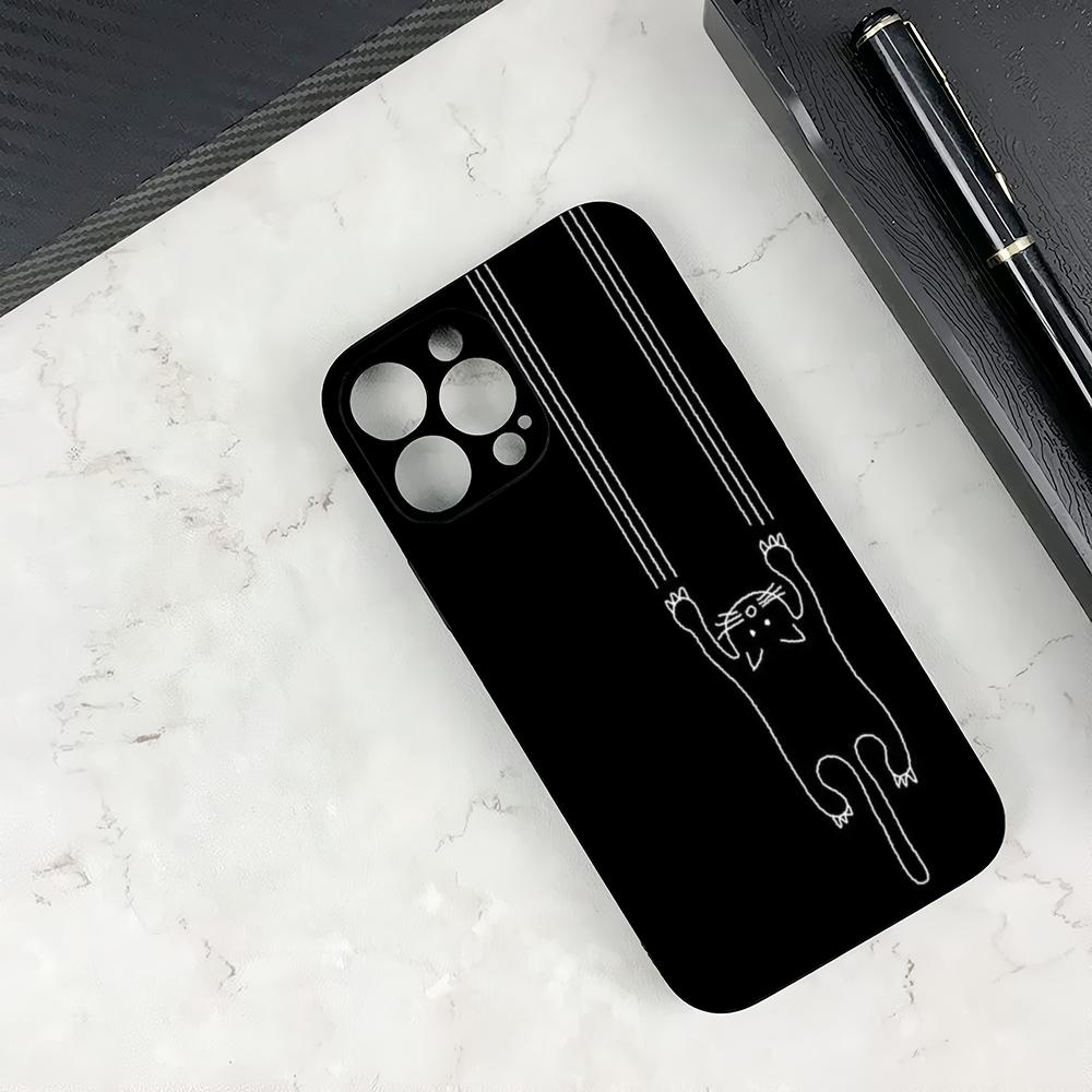Чехол для телефона с кошкой Для iPhone 15 Pro Max Чехол Для iPhone 14 11 12 13 Mini 15 Pro 14Plus XS 7 8 SE2 Чехол Мягкая накладка