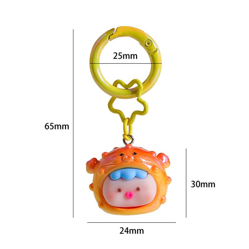 Kawaii милый брелок мультфильм стереоскопический смола океан кукла брелок кулон рюкзак украшения аксессуары подарки