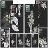 Чехол Sketch Flowers для Samsung Galaxy Note 20 Ultra 10 Lite 9 8 A53 A52 A12 S22 S21 FE S20 Plus TPU Черная Накладка на Телефон
