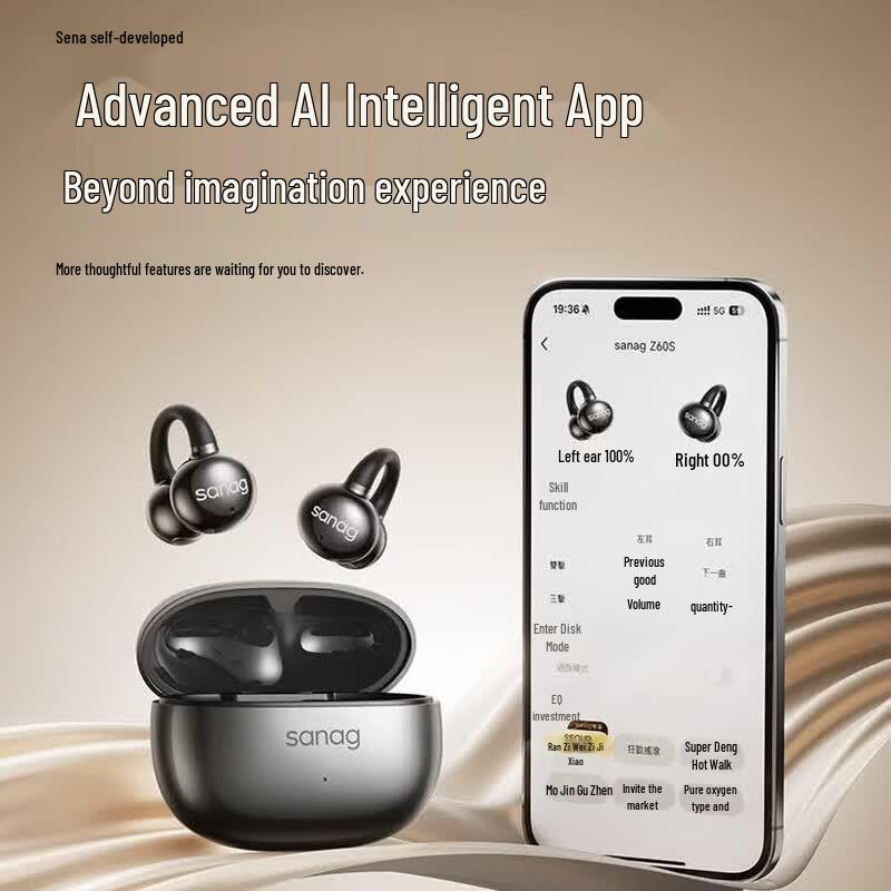 Sanag Z60 Open-Ear Clip Bluetooth Headphones