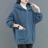 Autumn and Winter Women's Imitation Lamb Fleece Hooded Casual Coat Fashion Women's Plus Size Jacket