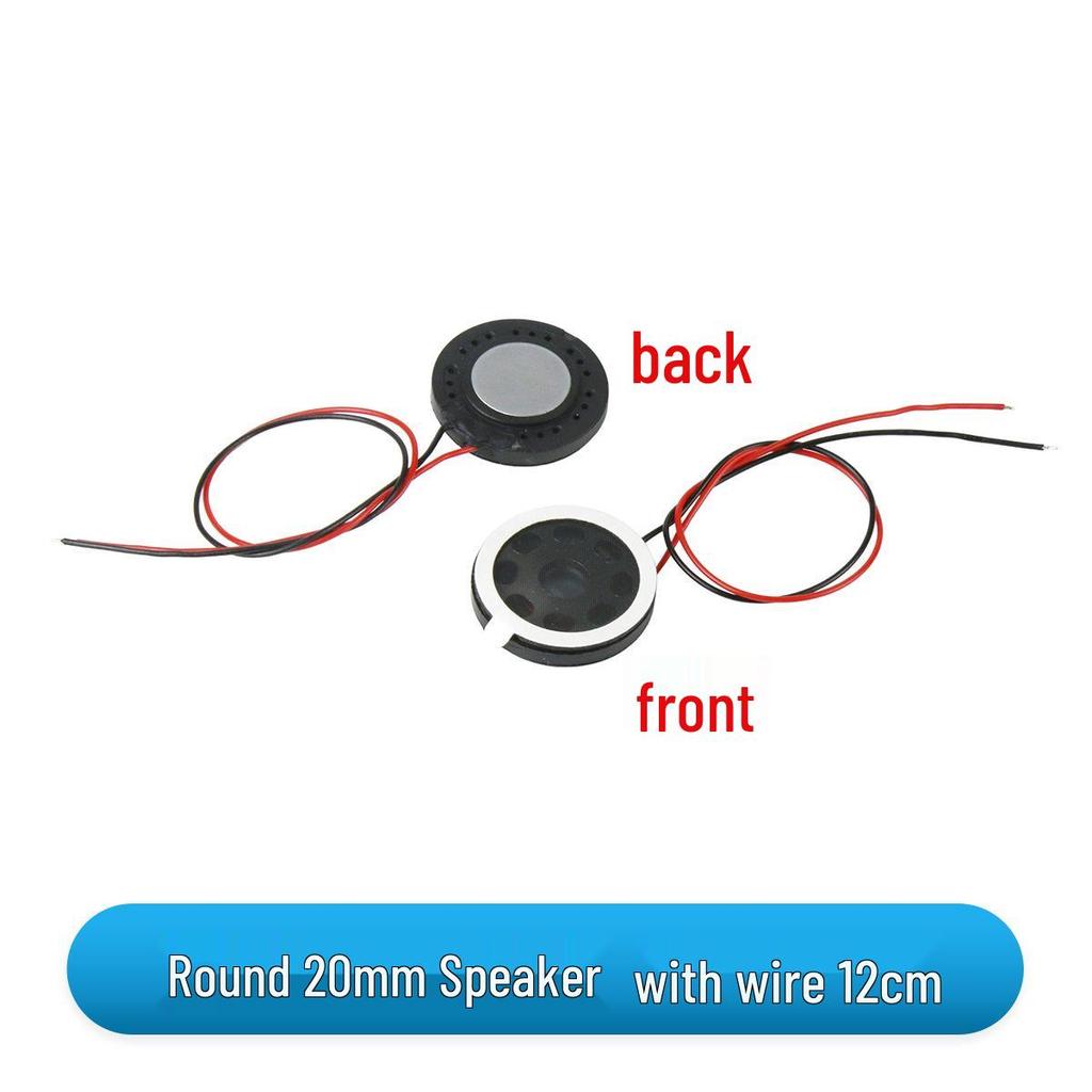 Round 20mm Speaker with MX1.25mm Solder Wire and Terminal, 1W 8 Ohm.