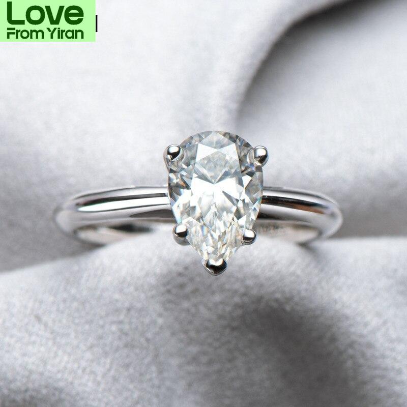 Real 2 Ct D Women Color Moissanite Rings Sterling Color Nuptial Wedding Occasion Celebration Gathering Anniversary Sparkling Rings