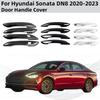 Для Hyundai Sonata DN8     Пластик ABS Аксессуар для Модификации Автомобиля Углепластик Накладка на Ручку Двери Стиль Наклейки
