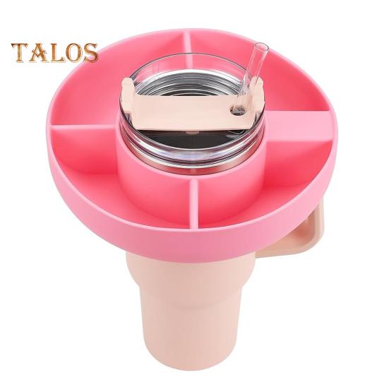 Силиконовое кольцо для закусок с 4 отделениями, идеально подходит для контейнера для закусок, простые многоразовые тарелки для закусок для чашки на 40 унций