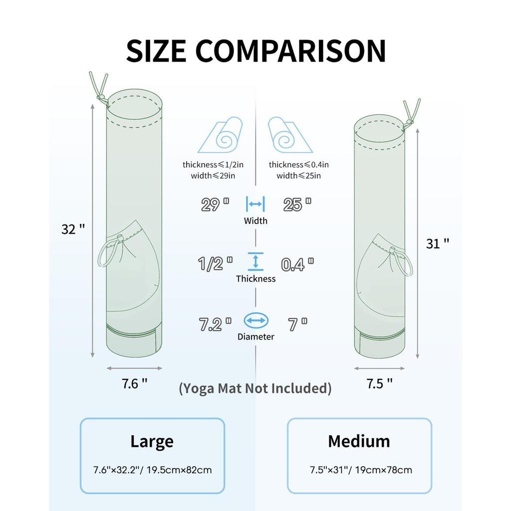 Yoga Mat Bag with Wet Pocket, Large Capacity Sports Carrier with Adjustable Shoulder Strap, Durable Water-Resistant Yoga Bag for Women and Men