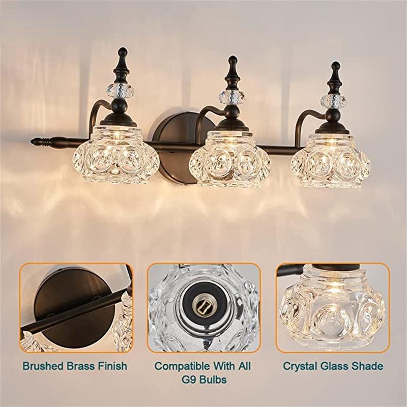 Зеркало для ванной комнаты, передний светильник, стеклянный абажур в американском стиле, ретро, ​​прикроватный настенный светильник, зеркальный светильник для ванной комнаты