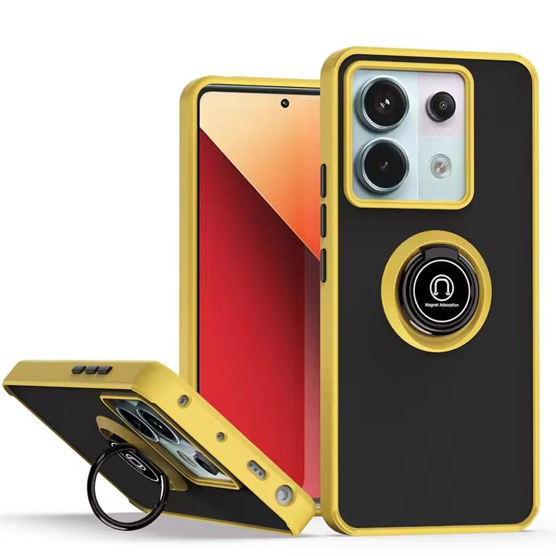 Translucent Shockproof Hard Case with Metal Stand for Poco X7 Pro X6 Pro C75