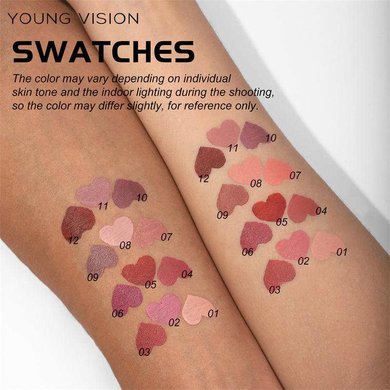 Набор матовых 6-цветных жидких карандашей для губ Sponge Gourd Head Mist Nude Lipstick Pen