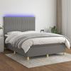 VidaXL Slat Bed Base with Mattress and LED, Upholstered Bed, Double Bed, Adult Bed for Interior Bedroom, 3135598