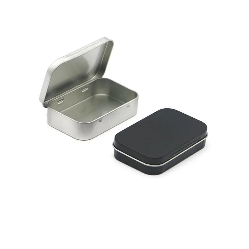 2Pcs Metal Box Flip Business Card Storage Box Wedding Jewelry Pill Cases Portable Boxes Container Cosmetic Organizer
