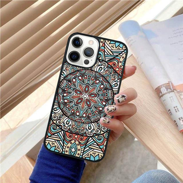 Чехол-накладка с узором «Цветок мандалы» для iPhone 17 Air 15 16 14 13 12 Pro Max 11 Pro Max Plus