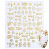 3D Nail Art Christmas Slider Wraps Snowflake Elk Santa Adhesive Flame Sticker Red Gold Manicure Nails Designs