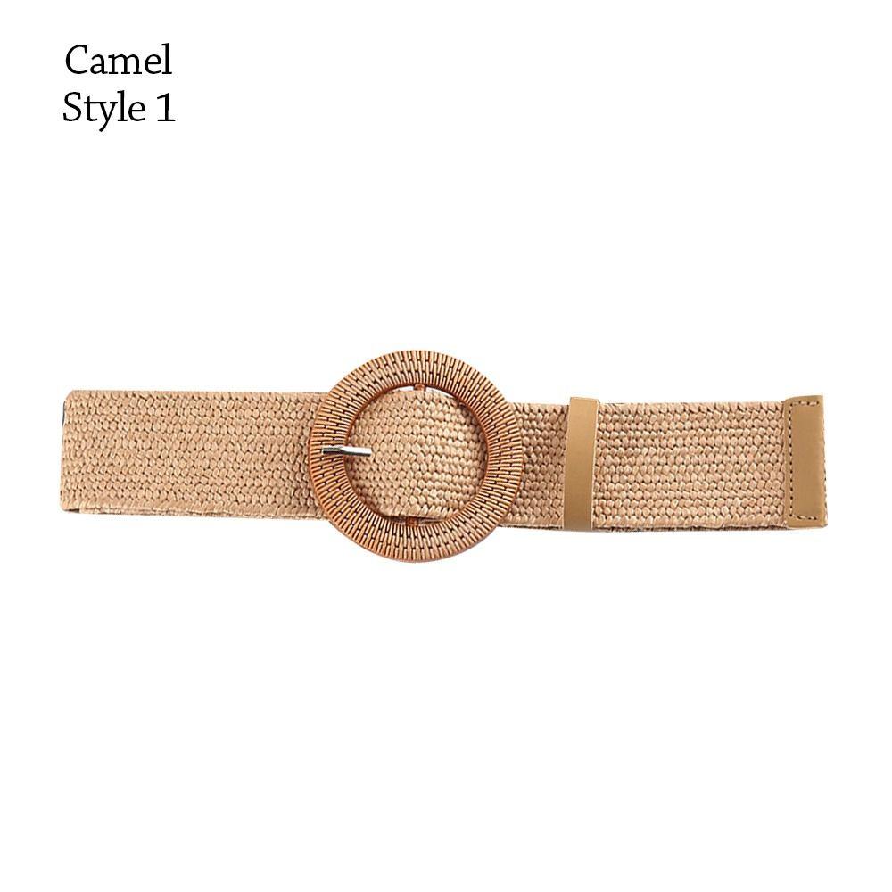 Summer Elastic Casual Wide Waist Belt Straw Belt Braided Waistbelt