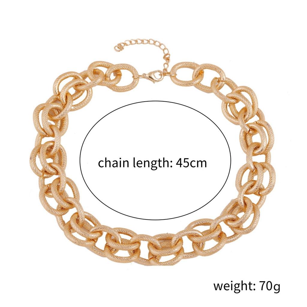 Ожерелье для женщин Модное простое золото и серебро двухцветное алюминиевое цепное замковое ретро-трендовое преувеличенное ожерелье Ins Ювелирные изделия Элегантное ожерелье