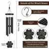 Dog Memorial Wind Chime - Black Outdoor Sympathy Gift with Soothing Tones for Garden/Patio, Ideal Remembrance for Pet Loss