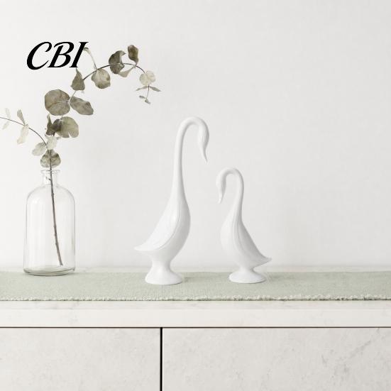 Creative Home Accent 2Pcs 3D Printed Swan Figurine, Artistic Sculpture with Stable Base, Decorative Showcase Decoration Double Ornaments, Minimalist