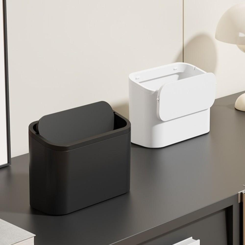 Dual-Purpose Swing-Top Trash Can Detachable Plastic Dustbin Durable Waste Paper Basket Bathroom