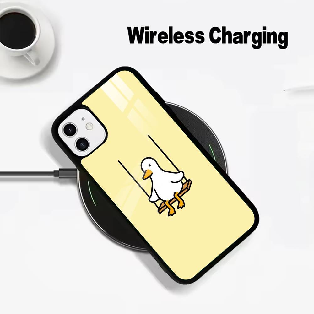 F-Funny Duck Wireless charging phone case compatible with iPhone 17/16/15/14/13/12/11