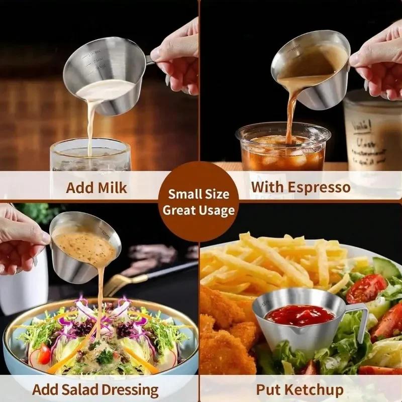 1pc Food Stainless Steel Coffee Measuring Cup,Espresso Cup Extraction Cup with Graduated,Espresso Accessories Cafe Accessories