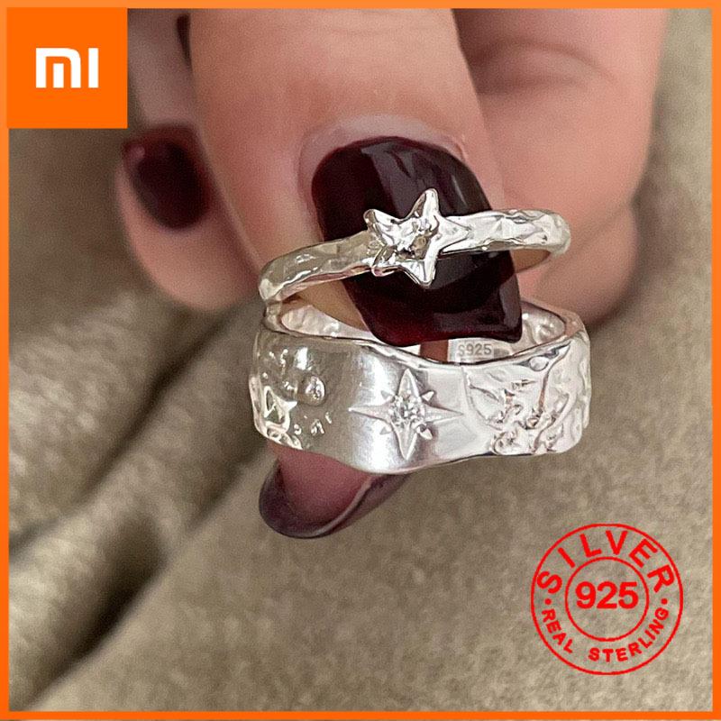 Xiaomi BF CLUB Кольца-звезды серебристого цвета для женщин мужчин Модные Геометрические Ручной работы Неправильные Винтажные Кольца Вечеринка Рождественский Подарок