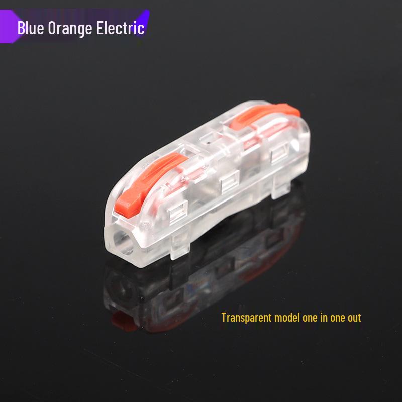 Transparent Quick Splitter Wire Connector PCT221, One-in One-out Terminal.