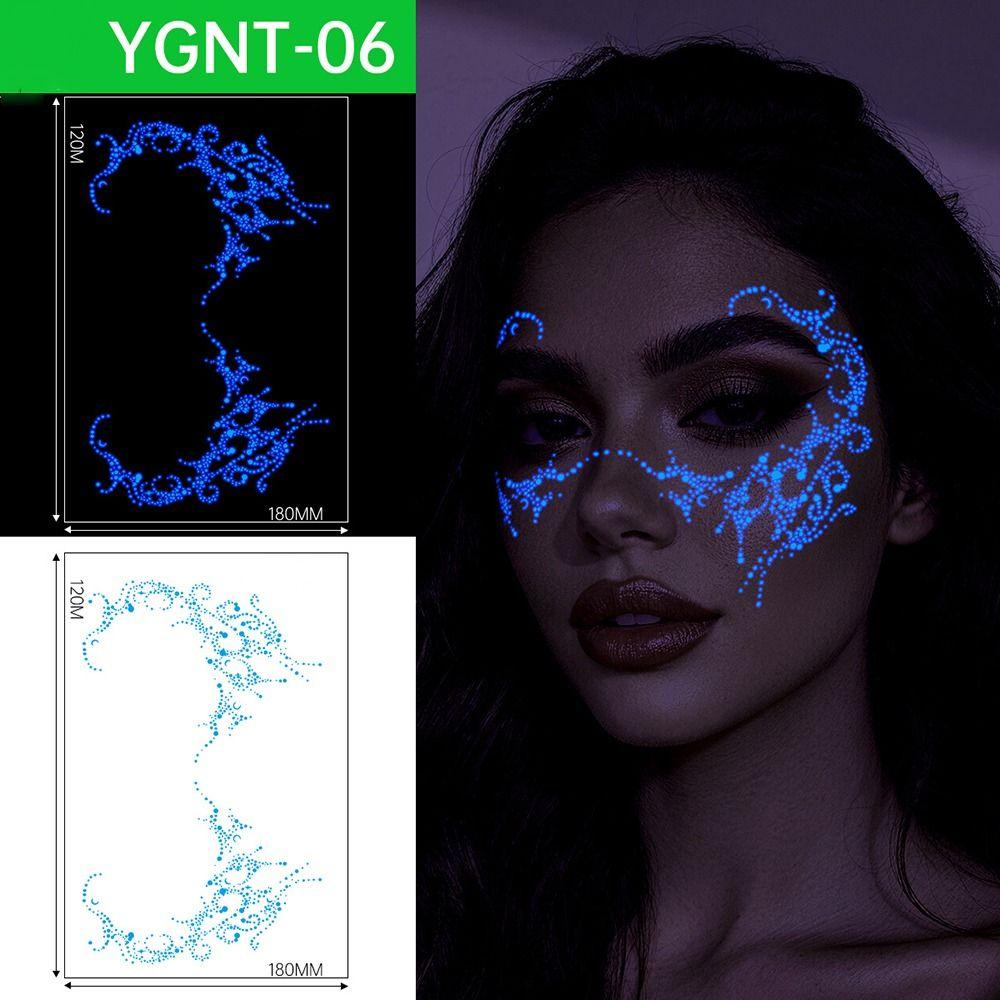 Tricolor Halloween Disposable Tattoo Luminous Body Art Tattoos  Halloween Supplies