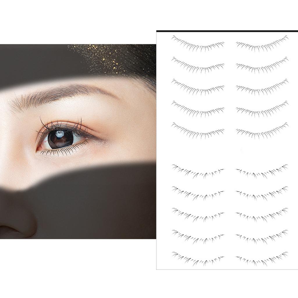 Наклейки для татуировок нижних ресниц, имитация натуральных водонепроницаемых одноразовых накладок для татуировок нижних ресниц, ленивый инструмент для макияжа