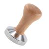 Coffee Tamper Ergonomic Beech Wood Coffee Powder Tamper Tool with Flat Base for Home Coffee Shop