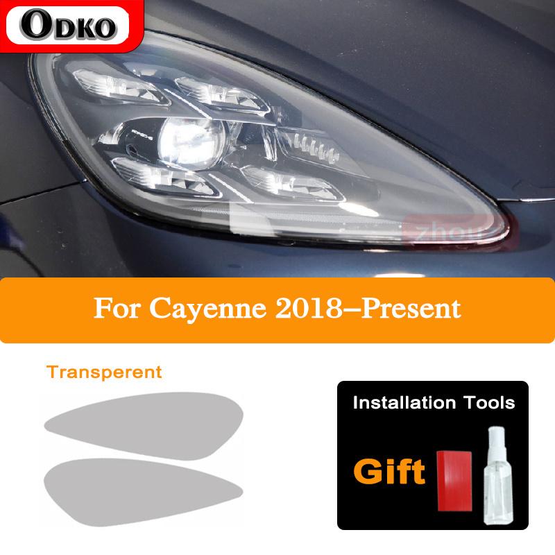 For Porsche Cayenne 2011-On 958 Car Headlight Tint Black Protective Film Taillight Transparent TPU Sticker Accessories