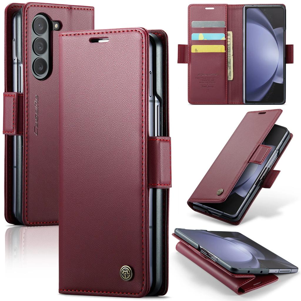 Деловой стиль Флип-чехол-книжка из кожи для Samsung Z Fold 8 Ultra 7 6 5 Fold7 Магнитная подставка Держатель для карт Кошелек Чехол для телефона