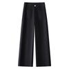 Women's 2025 Spring Black High Waist Straight & Wide Leg Retro Jeans