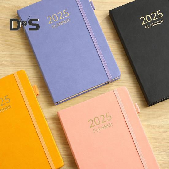 Планировщик блокнотов на 2025 год, ежедневный, еженедельный, ежемесячный календарь, плотная бумага, непромокаемый дизайн, обложка из искусственной кожи, офисный планировщик для учебы