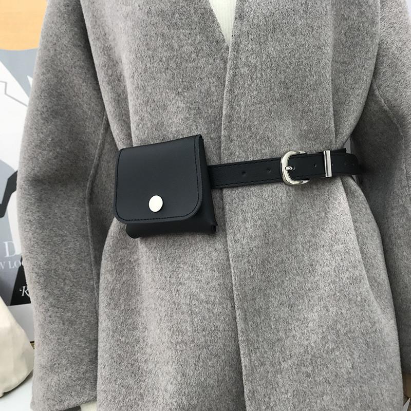 Стильная мини-поясная сумка из искусственной кожи для женщин со съемным украшением, идеально подходящая для повседневного использования