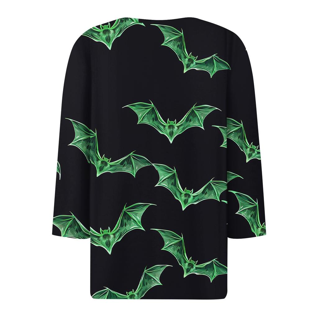 Women's T Shirt Tee Print Button 3/4 Sleeve Daily Weekend Fashion Basic V Neck Regular Top