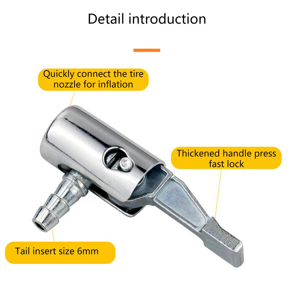 1/4-дюймовый запирающийся цельнометаллический воздушный патрон для воздушного компрессора, портативный насос для шин, наконечник шланга с зазубренными соединителями