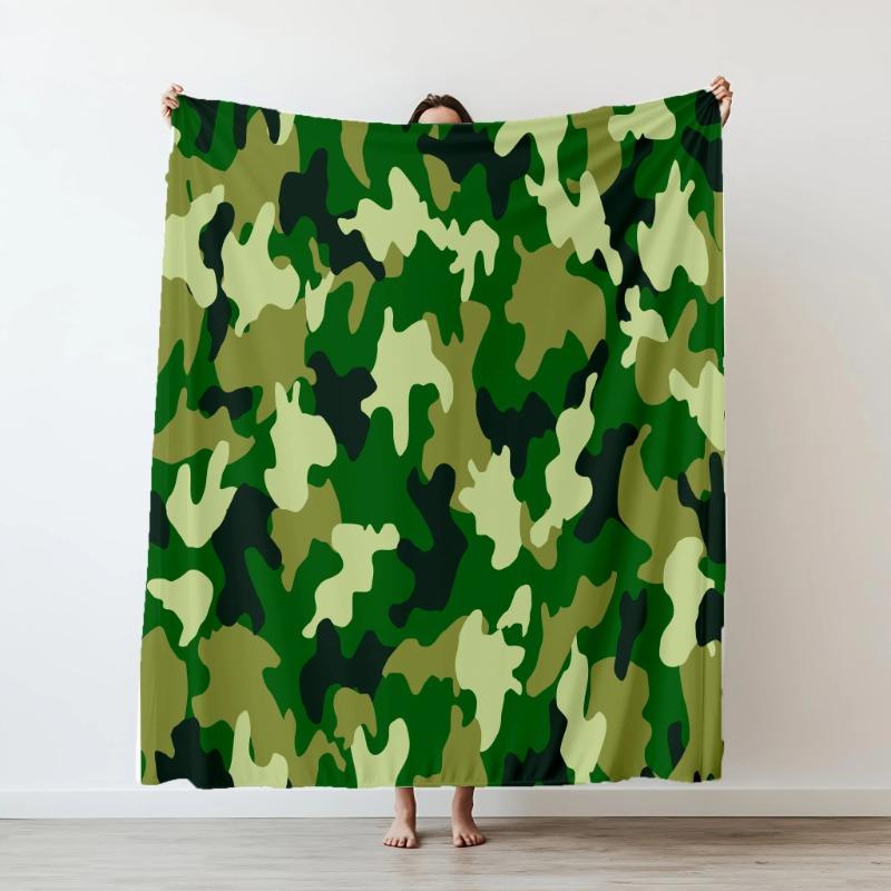 Camouflage color Gilly suit Voldemort Flannel Blanket Military camouflage printed Blankets for Home Car Camping Nap all seasons
