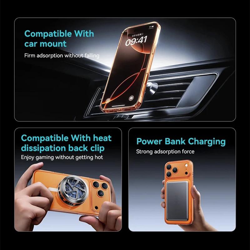For Magsafe Transparent Magnetic Phone Case For iPhone 17 14 12 13 15 16 Pro Max Plus 17Pro 17 Air Wireless Charging Clear Cover