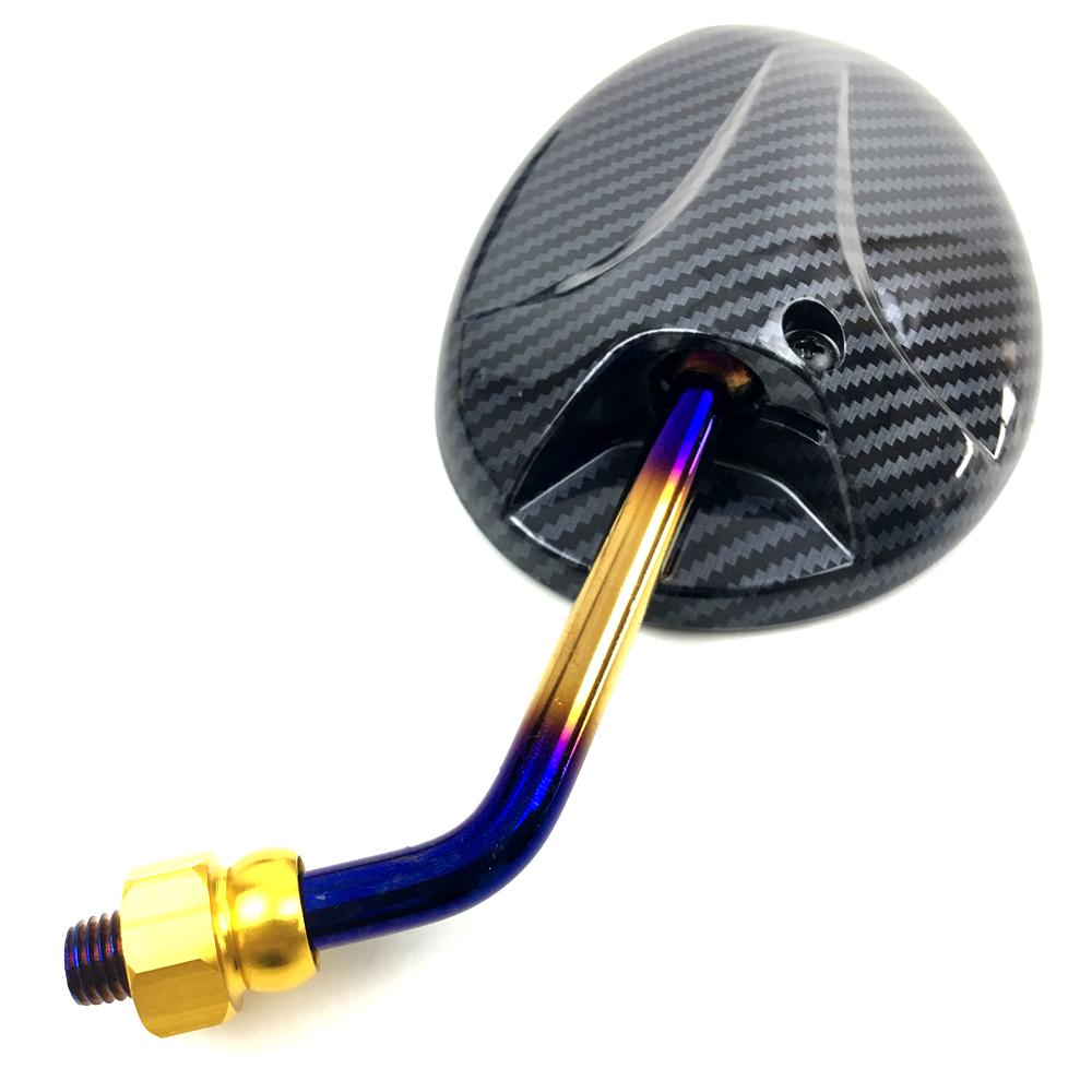 Универсальное зеркало для мотоцикла, скутера, электронного велосипеда, зеркала заднего вида, выпуклое зеркало сзади, 10 мм, карбон