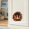 Seasonal Nursery Wall Decorations Mouse Hole Sticker, Christmas Decal, Self Adhesive Holiday Home Atmosphere Cute Mice Sticker for Living Room Bedroom