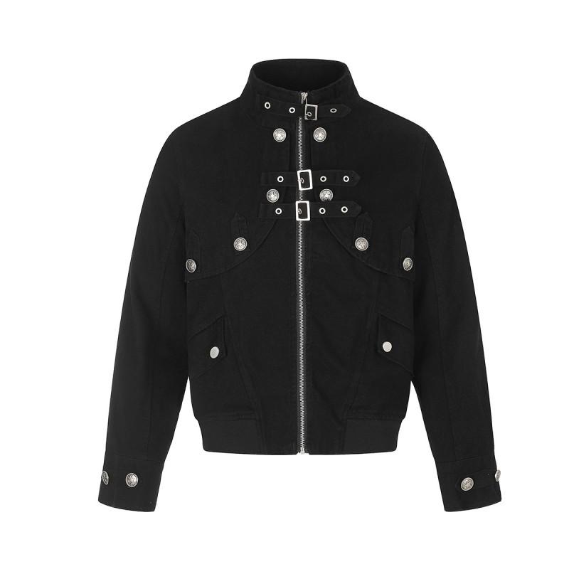 Magic Bear 2026 Streetwear Functional Work Jacket Punk Button Short Coat Teens